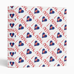I Love (Nepalese Heart Flag) Nepal Tiled Binder