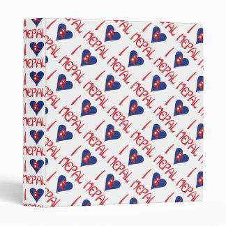 I Love (Nepalese Heart Flag) Nepal Tiled Binder