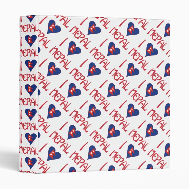 I Love (Nepalese Heart Flag) Nepal Tiled Binder (Front/Spine)