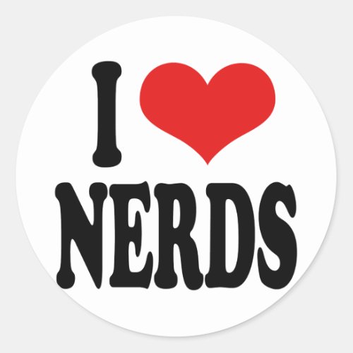 I Love Nerds Classic Round Sticker