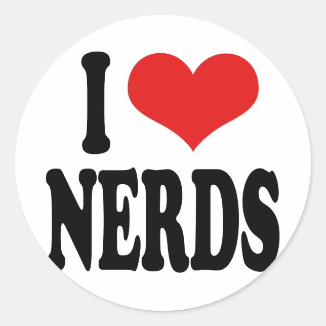 I Love Nerds Classic Round Sticker (Front)