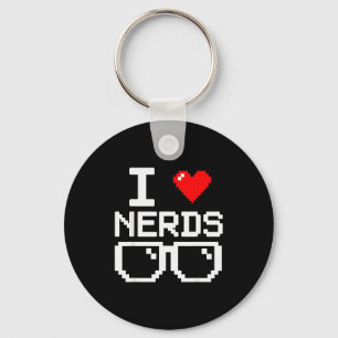 I Love Nerds I Heart Nerds For Science Book Knowle Keychain