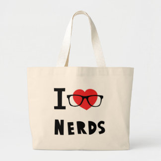 I love nerds large tote bag