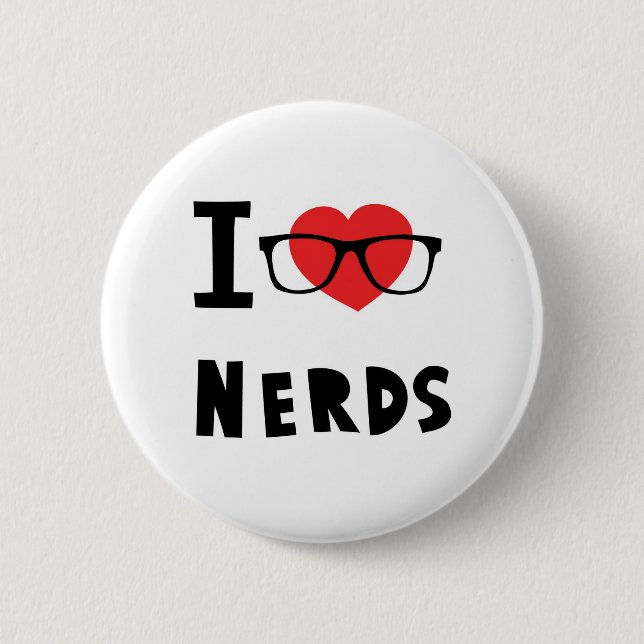 I love nerds pinback button (Front)