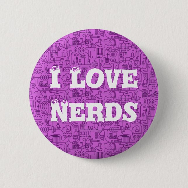 I love nerds pink button (Front)