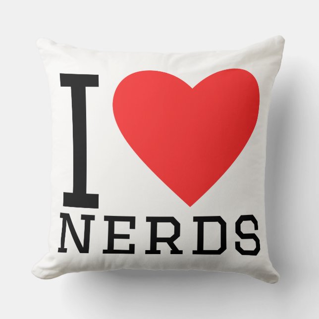 I love nerds throw pillow (Front)