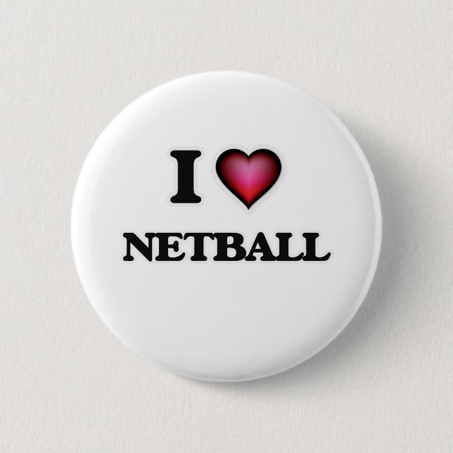 I Love Netball Button (Front)
