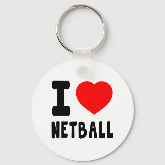 I Love Netball Keychain (Front)