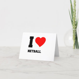 I LOVE NETBALL LETTERPRESS THANK YOU CARD