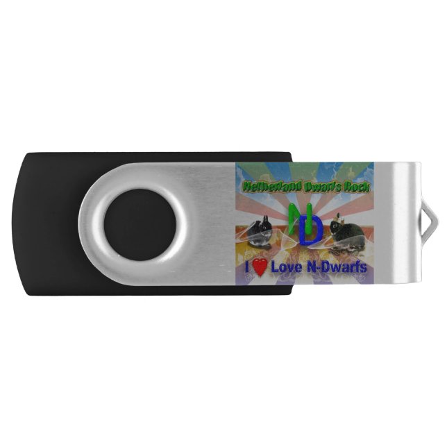I love Netherland Dwarf Bunnies Flash Drive (Front)