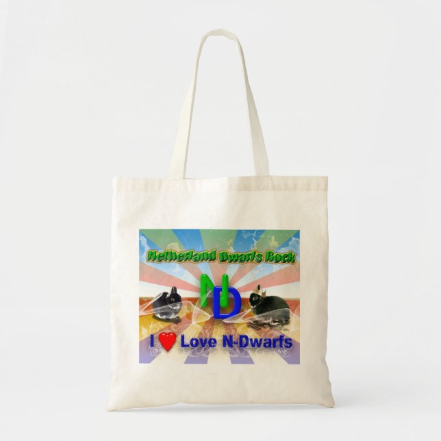 I love Netherland Dwarf Bunnies Tote Bag (Front)