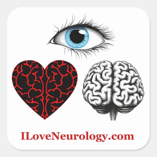 I Love Neurology Sticker Square