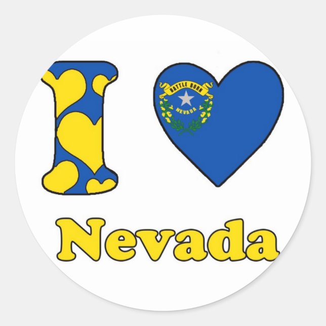 I love Nevada Classic Round Sticker (Front)