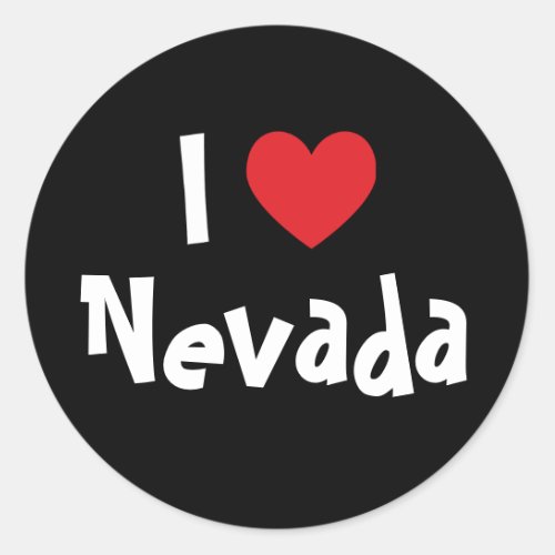 I Love Nevada Classic Round Sticker