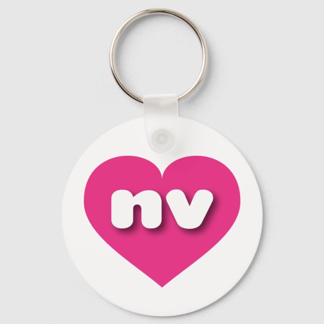 I love Nevada - nv hot pink heart Keychain (Front)