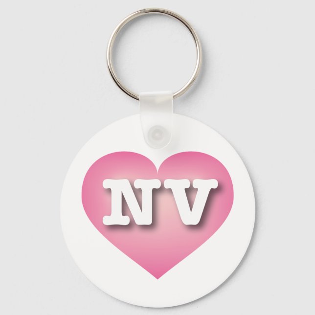 I love Nevada - NV pink fade heart Keychain (Front)