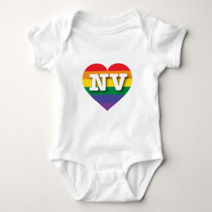 I Love Nevada Rainbow Heart Baby Bodysuit