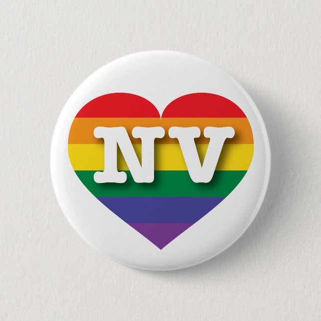 I Love Nevada Rainbow Heart Button (Front)