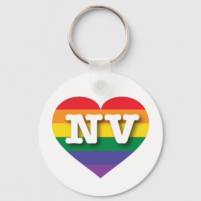 I Love Nevada Rainbow Heart Keychain (Front)