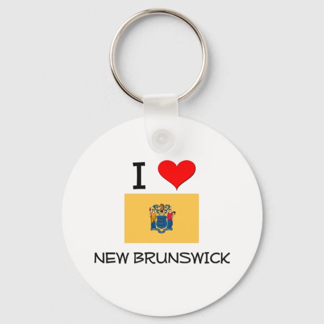 I Love New Brunswick New Jersey Keychain (Front)