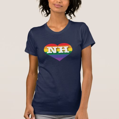 I love New Hampshire Gay Pride Rainbow Heart T_Shirt