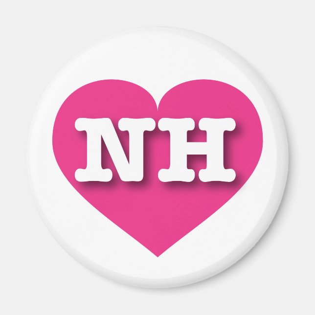 I love New Hampshire - NH hot pink heart Magnet (Front)