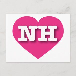 I love New Hampshire - NH hot pink heart Postcard