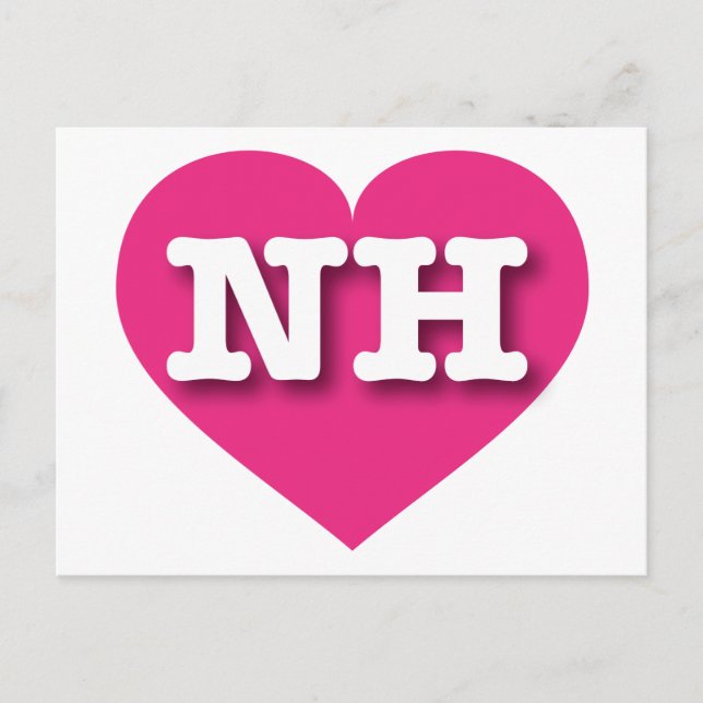 I love New Hampshire - NH hot pink heart Postcard (Front)