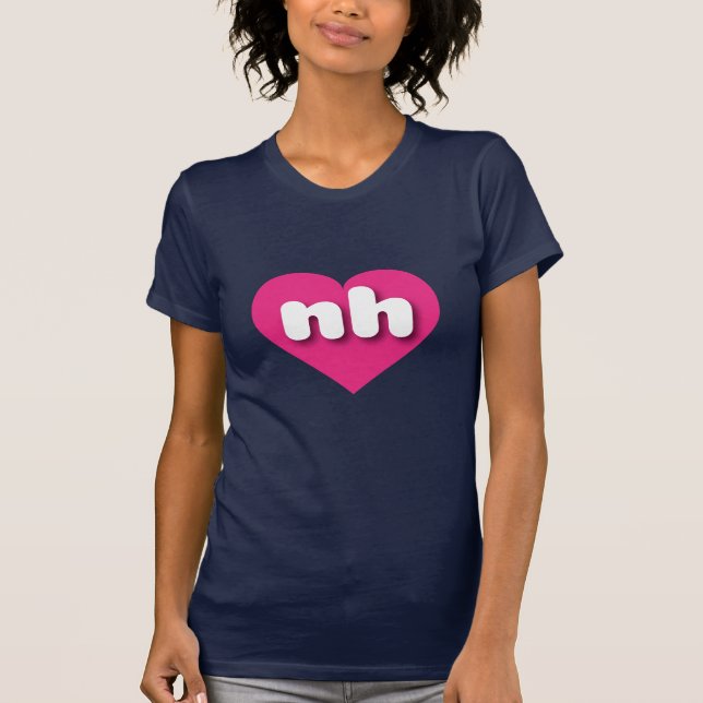 I love New Hampshire - nh hot pink heart T-Shirt (Front)