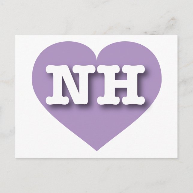I love New Hampshire - NH lavender heart Postcard (Front)