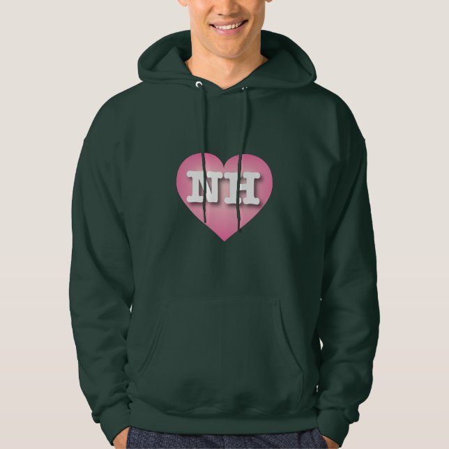 I love New Hampshire - NH pink fade heart Hoodie (Front)
