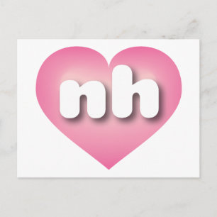 I love New Hampshire - nh pink fade heart Postcard