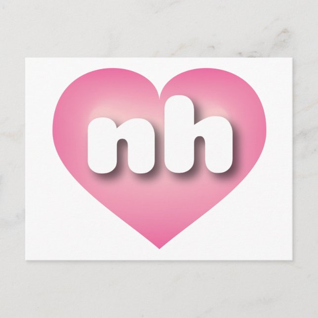 I love New Hampshire - nh pink fade heart Postcard (Front)
