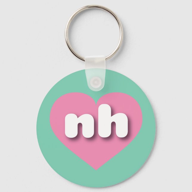 I love New Hampshire - nh pink heart Keychain (Front)