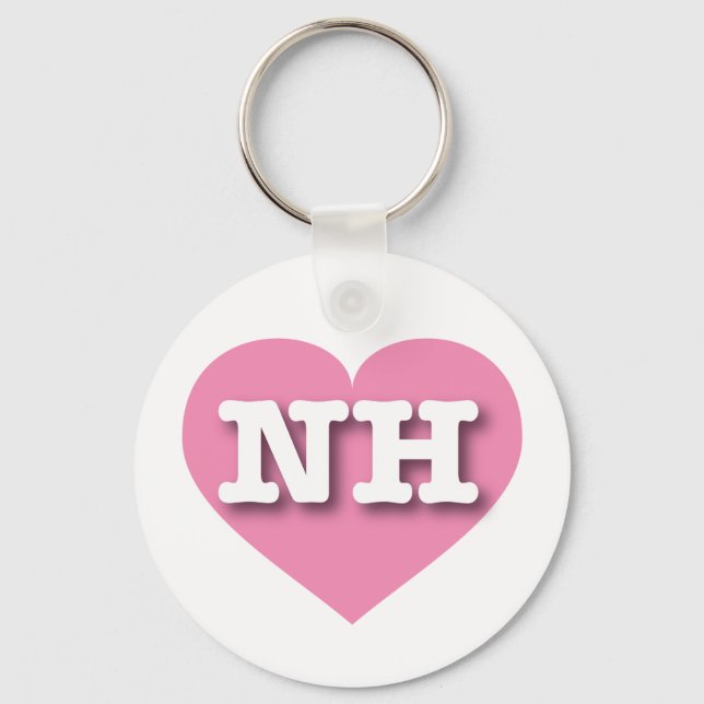 I love New Hampshire - NH pink heart Keychain (Front)