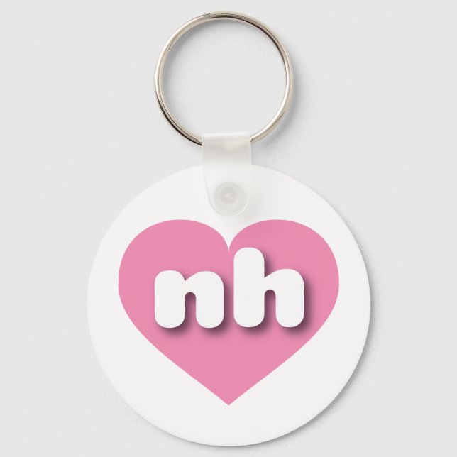 I love New Hampshire - nh pink heart Keychain (Front)
