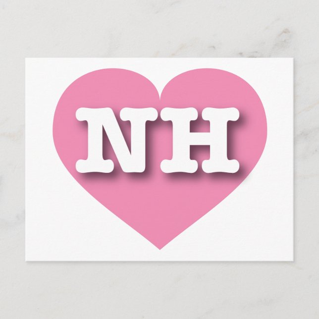 I love New Hampshire - NH pink heart Postcard (Front)