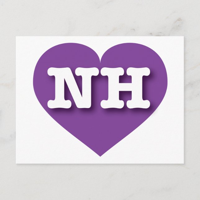 I love New Hampshire - NH purple heart Postcard (Front)