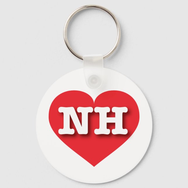 I love New Hampshire - NH red heart Keychain (Front)