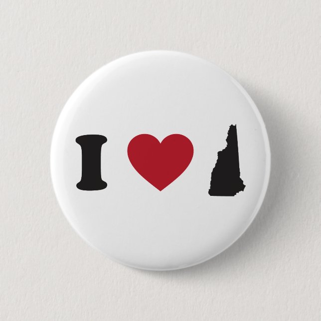 I Love New Hampshire Pinback Button (Front)