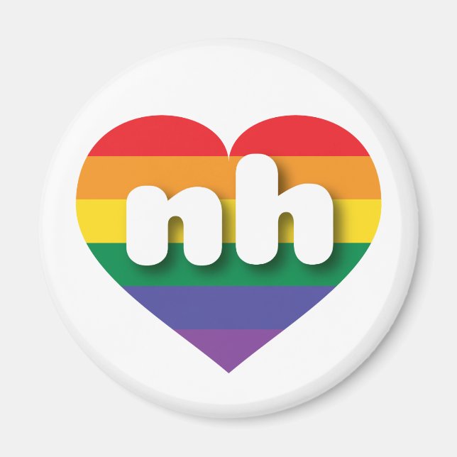 I Love New Hampshire Rainbow Heart Magnet (Front)