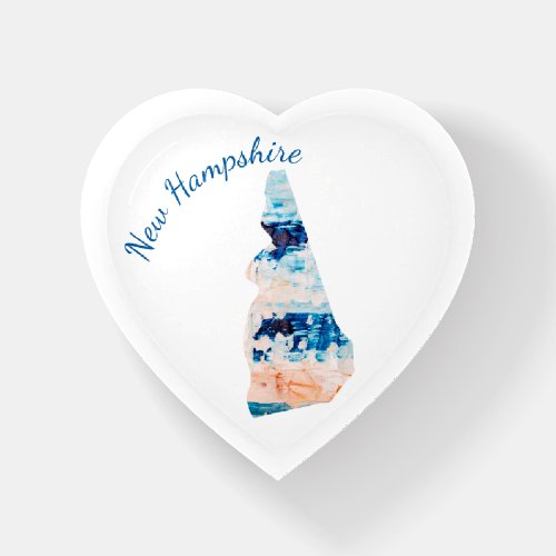 I Love New Hampshire State Outline Abstract Heart Paperweight