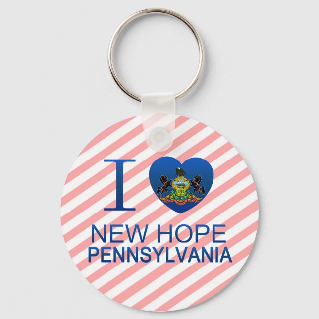 I Love New Hope, PA Keychain (Front)