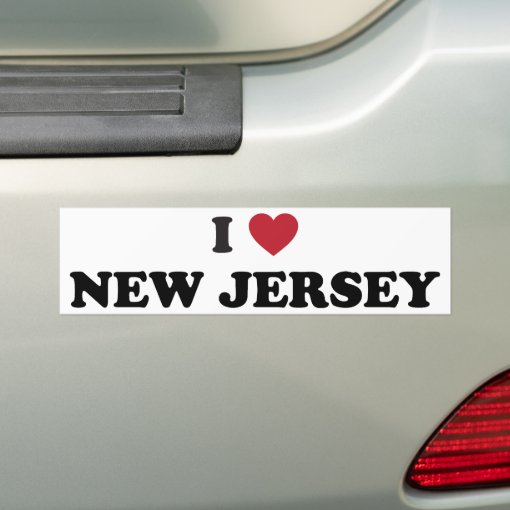 I Love New Jersey Bumper Sticker Zazzle