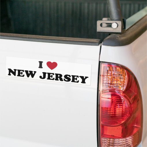 I Love New Jersey Bumper Sticker Zazzle