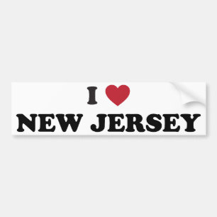 I Love New Jersey Bumper Sticker