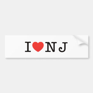 I LOVE New Jersey Bumper Sticker