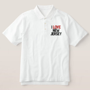 I LOVE NEW JERSEY EMBROIDERED POLO SHIRT
