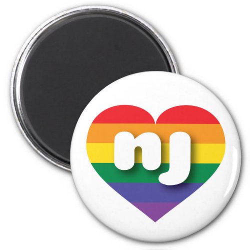 I love New Jersey Gay Pride Rainbow Heart Magnet
