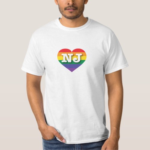 I love New Jersey Gay Pride Rainbow Heart T_Shirt
